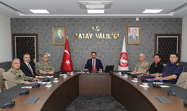 Hatay Valisi Mustafa Masatlı’nın başkanlığında, kent genelindeki güvenlik ve asayiş
