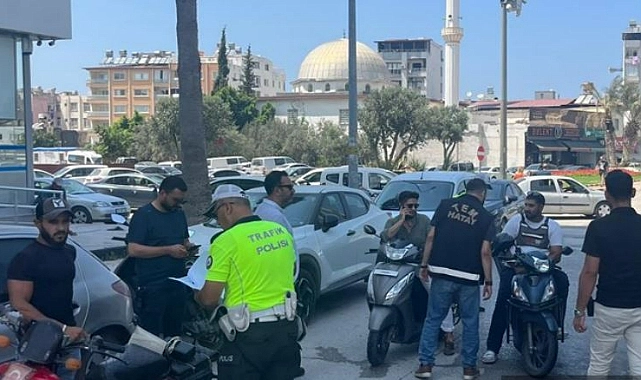 Hatay’ın İskenderun ilçesinde, polis ekiplerince dron destekli asayiş ve trafik